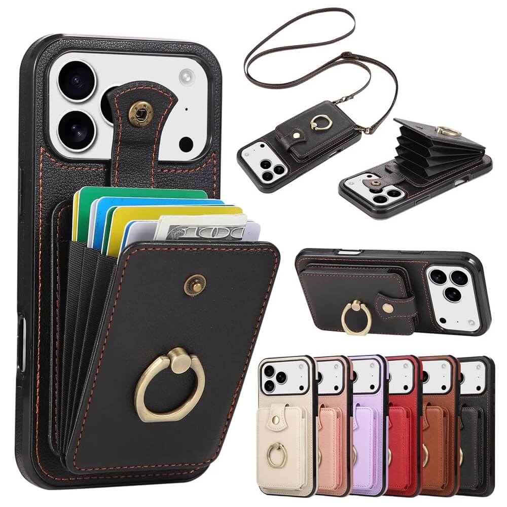 Crossbody Wallet Phone Case with Rotating Ring Stand Crossbody Wallet Phone Case with Rotating Ring Stand