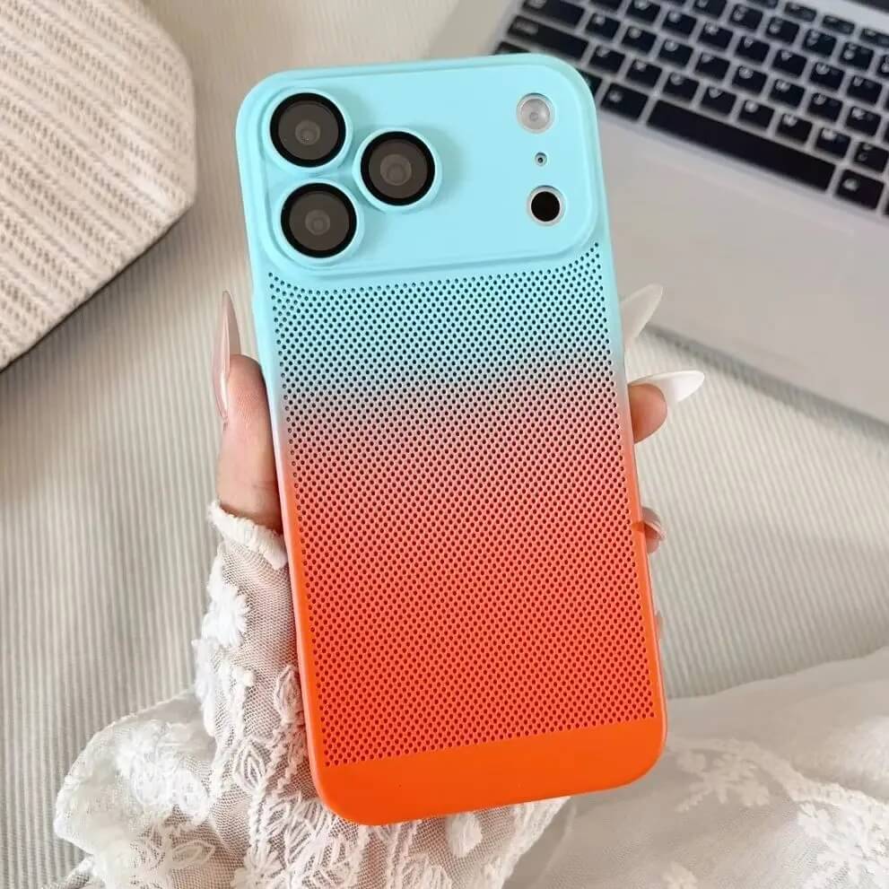 Gradient Perforated iPhone Case with Camera Lens Covers Gradient Perforated iPhone Case with Camera Lens Covers