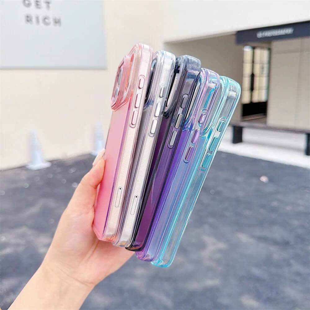 Iridescent Phone Case with Color Shift Back and Raised Camera Frame Iridescent Phone Case with Color Shift Back and Raised Camera Frame