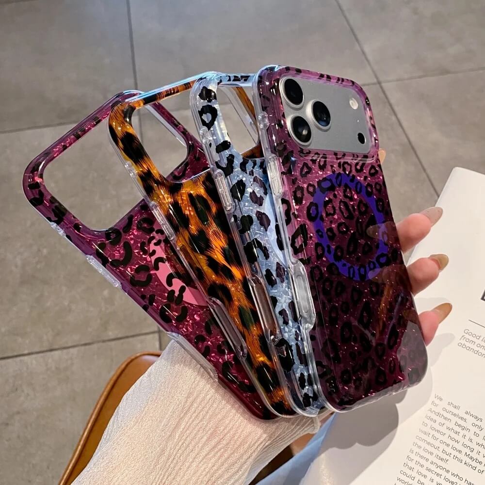 Leopard Magnetic Glitter iPhone Case Leopard Magnetic Glitter iPhone Case