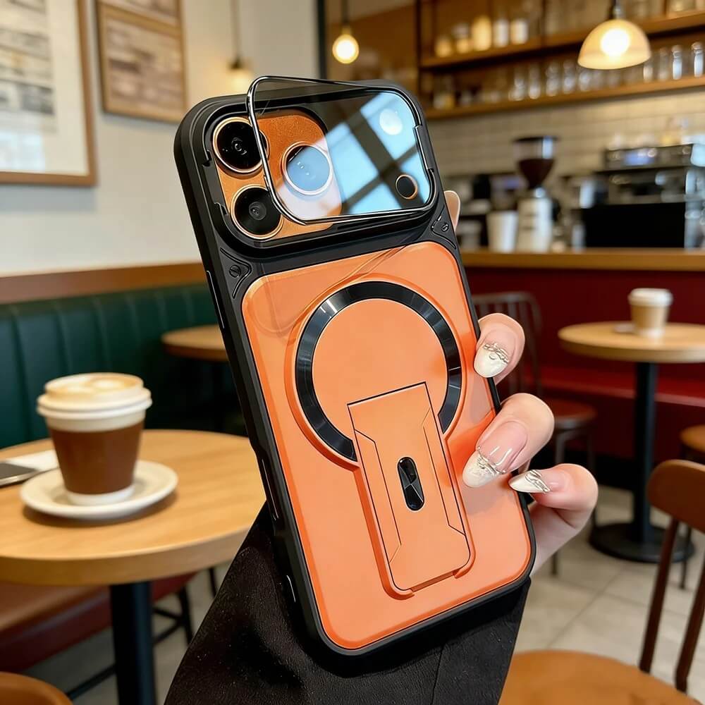 Magnetic iPhone Case with Swing Open Camera Cover and Hidden Kickstand Magnetic iPhone Case with Swing Open Camera Cover and Hidden Kickstand