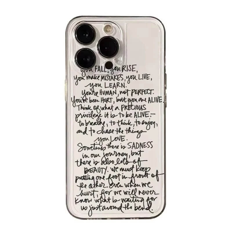 Motivational Handwritten Clear iPhone Case Motivational Handwritten Clear iPhone Case