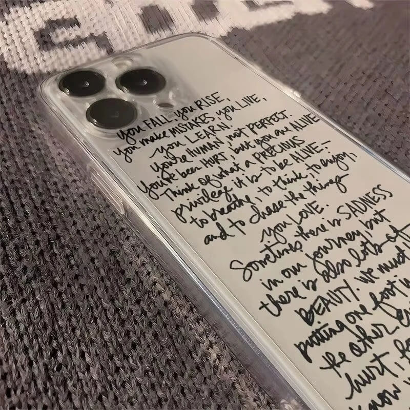 Motivational Handwritten Quote Clear Case Motivational Handwritten Quote Clear Case