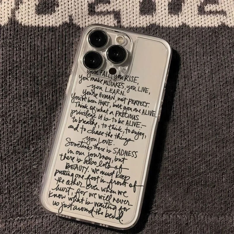 Motivational Handwritten Quote Clear iPhone Case Motivational Handwritten Quote Clear iPhone Case