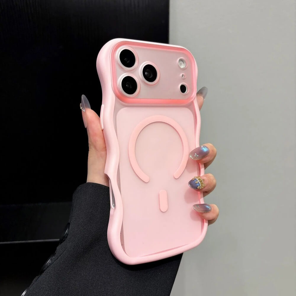 Pink Wavy Edge Translucent Magnetic iPhone Case Pink Wavy Edge Translucent Magnetic iPhone Case