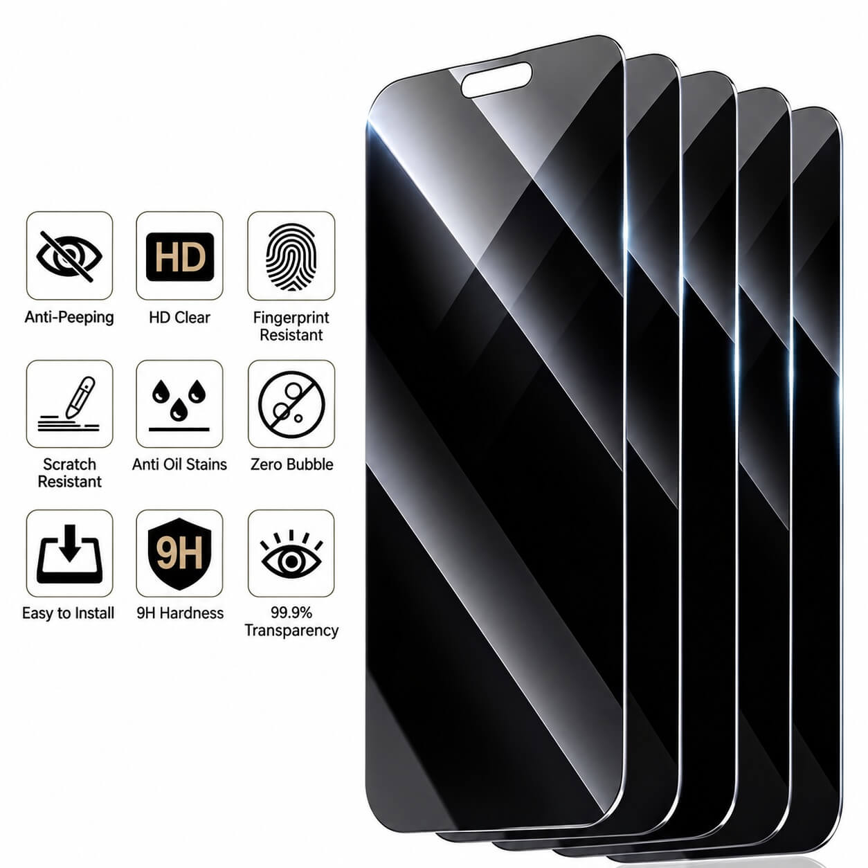 Privacy Tempered Glass Screen Protector for iPhone 18 Series Privacy Tempered Glass Screen Protector for iPhone 18 Series