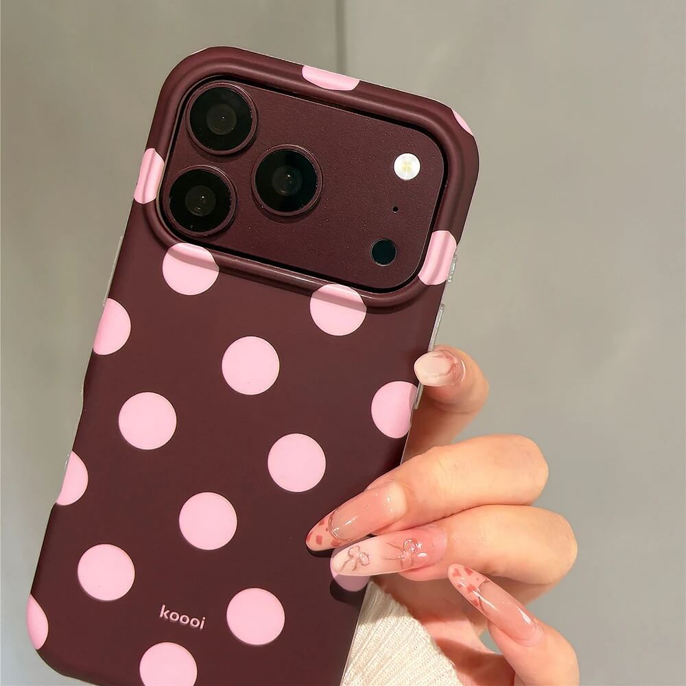 Retro Burgundy Case with Large Polka Dots Retro Burgundy Case with Large Polka Dots