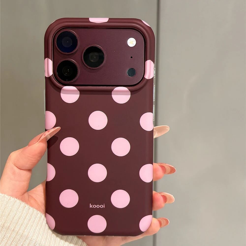 Retro Burgundy iPhone Case with Large Polka Dots Retro Burgundy iPhone Case with Large Polka Dots