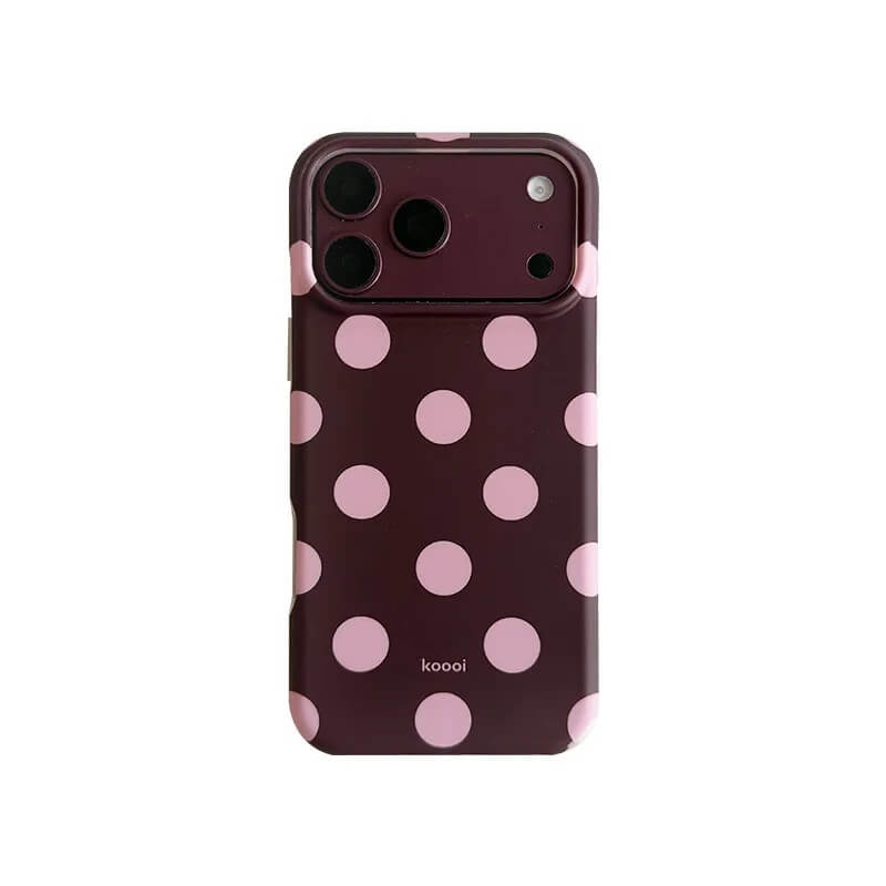 Retro Burgundy iPhone Case with Polka Dots Retro Burgundy iPhone Case with Polka Dots