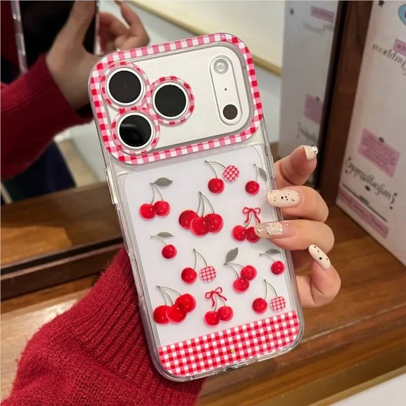 Tap Activated Color Changing Cherry Gingham Case Tap Activated Color Changing Cherry Gingham Case