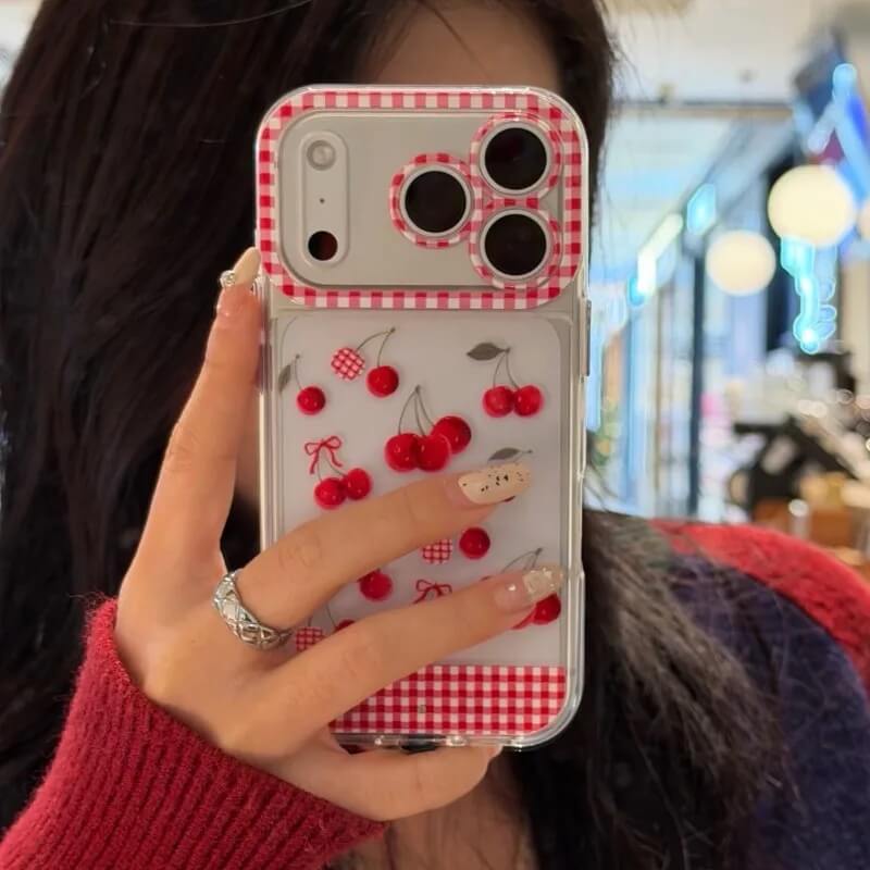 Tap Activated Color Changing Cherry Gingham Phone Case Tap Activated Color Changing Cherry Gingham Phone Case
