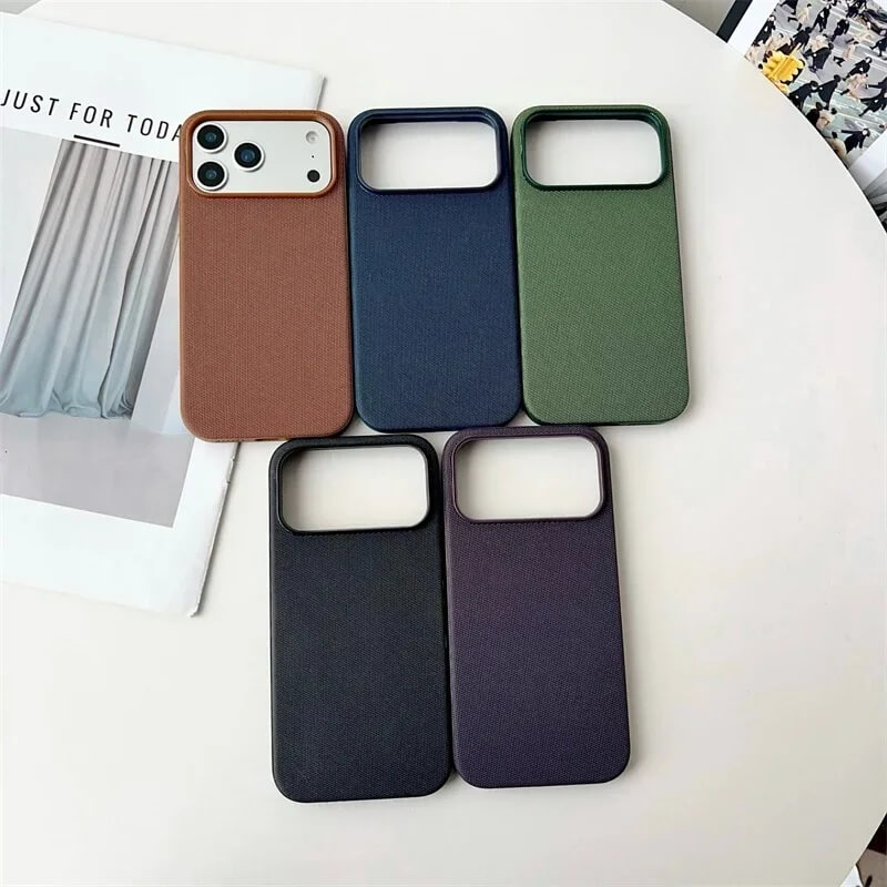 Woven Texture Magnetic Phone Case with Color Matched Camera Frame Woven Texture Magnetic Phone Case with Color Matched Camera Frame
