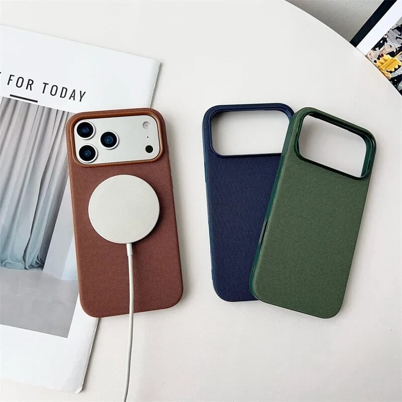 Woven Texture Magnetic iPhone Case with Camera Frame Woven Texture Magnetic iPhone Case with Camera Frame