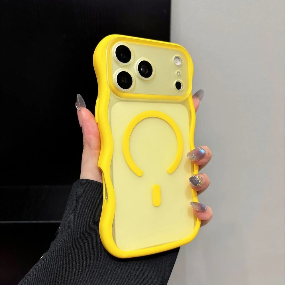 Yellow Wavy Edge Translucent Magnetic iPhone Case Yellow Wavy Edge Translucent Magnetic iPhone Case