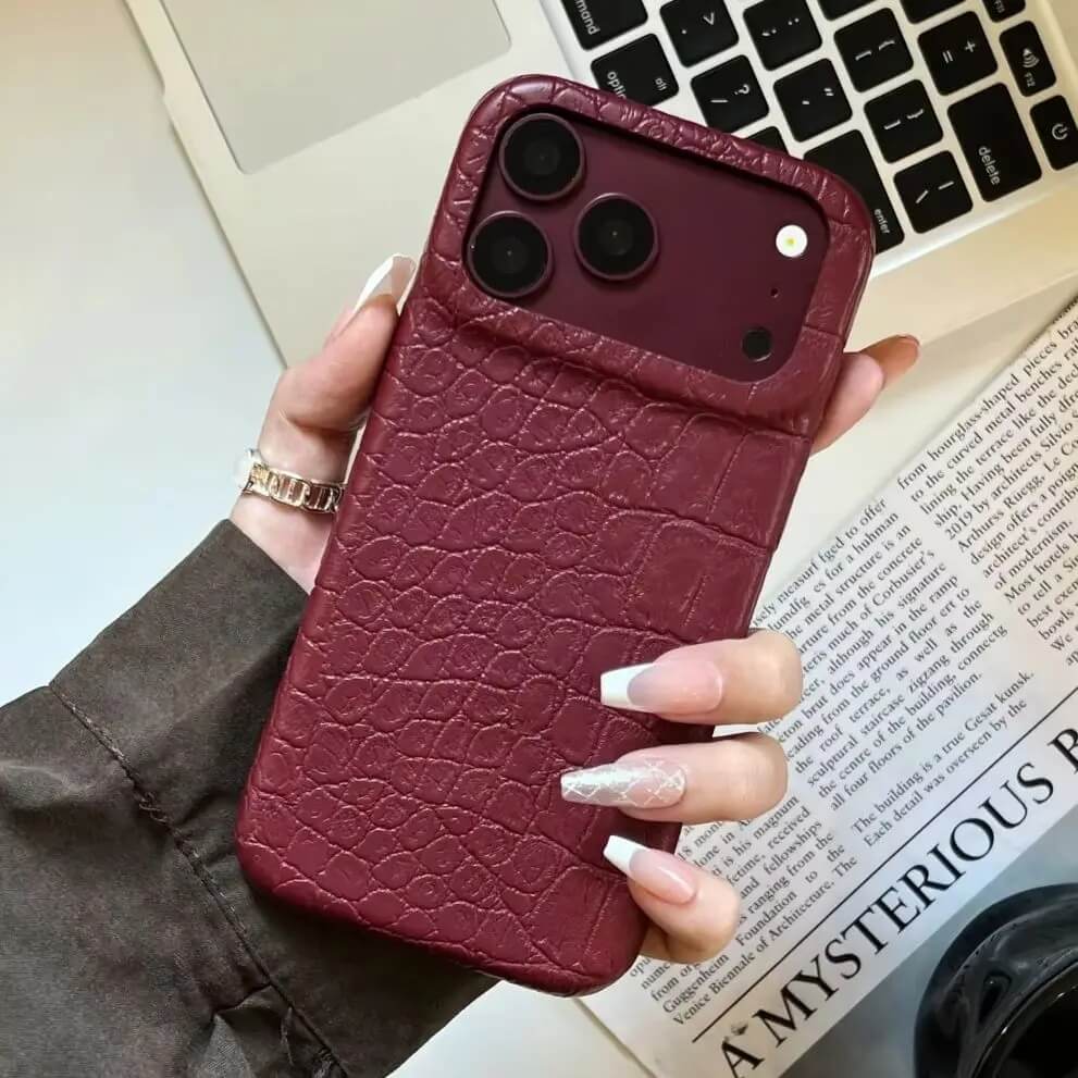 Burgundy Crocodile Embossed iPhone Case Burgundy Crocodile Embossed iPhone Case