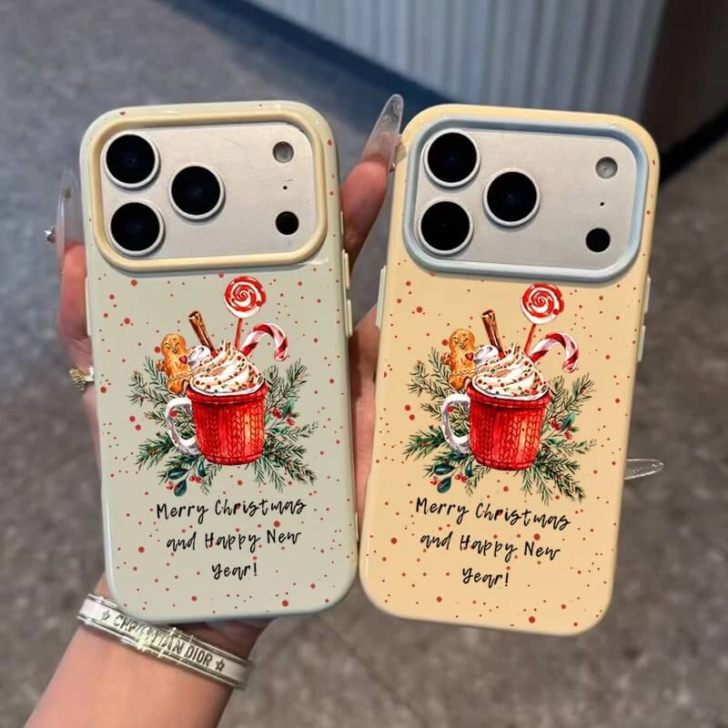 Christmas Hot Cocoa Mug Case with Candy Cane and Gingerbread Christmas Hot Cocoa Mug Case with Candy Cane and Gingerbread