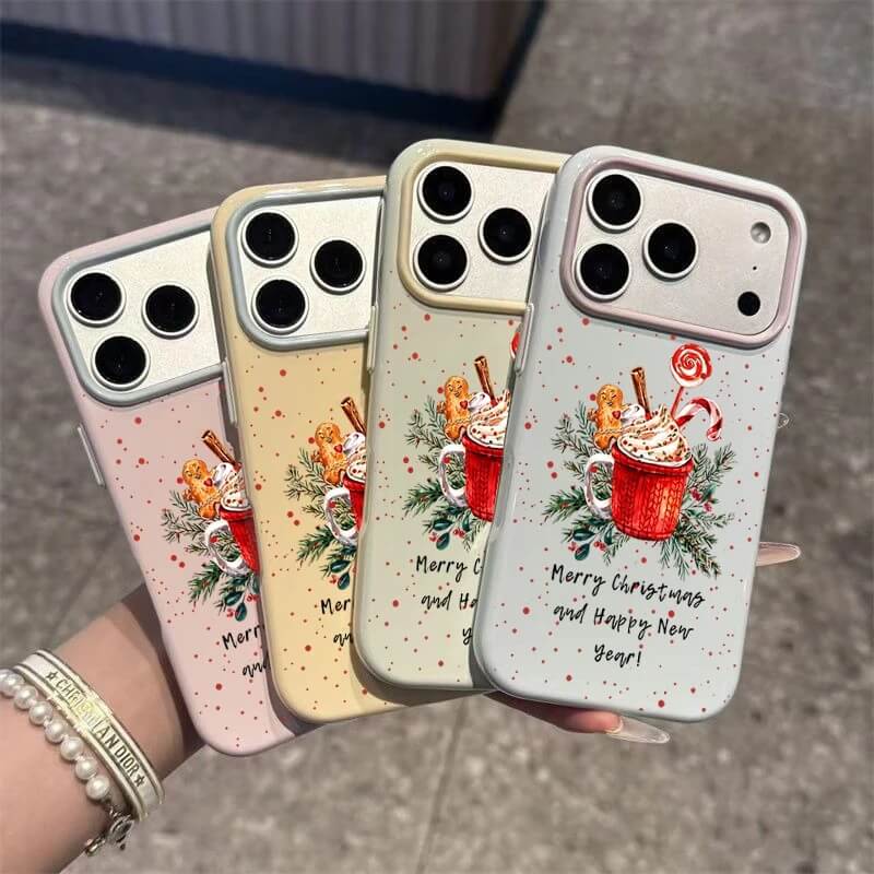 Christmas Hot Cocoa Mug Phone Case with Candy Cane and Gingerbread Christmas Hot Cocoa Mug Phone Case with Candy Cane and Gingerbread
