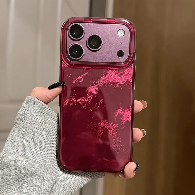 Glossy Burgundy Marble iPhone Case with Reflective Pink Veins Glossy Burgundy Marble iPhone Case with Reflective Pink Veins