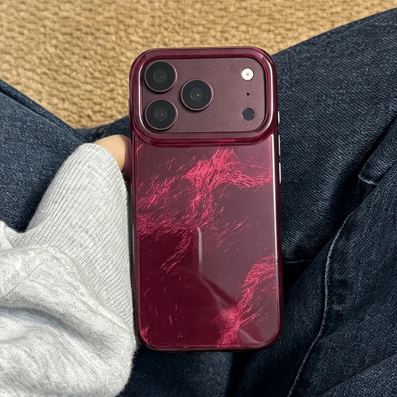 Glossy Burgundy Marble iPhone Case Glossy Burgundy Marble iPhone Case