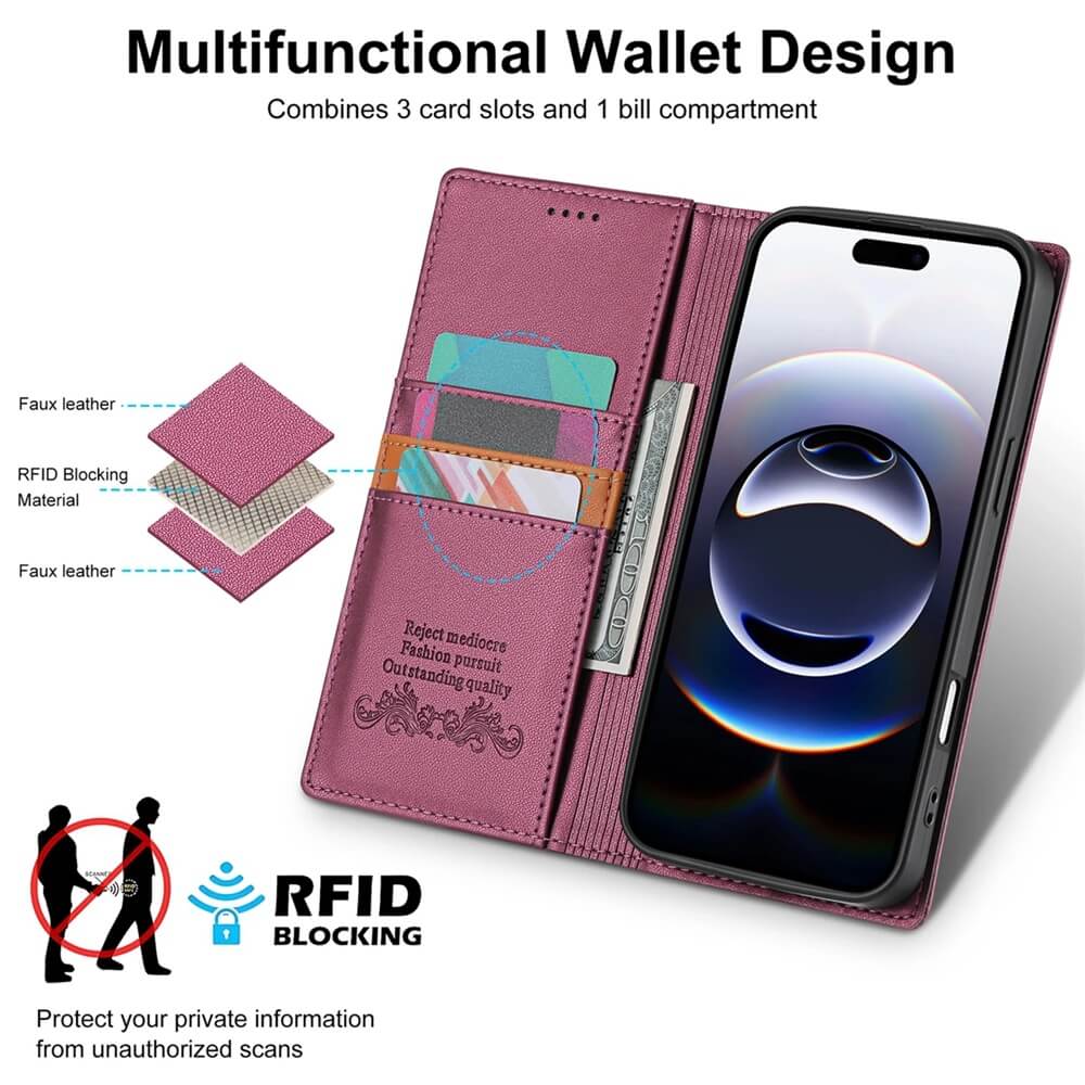PU Leather Wallet Case with Card Slots and Stand for iPhone 18 Series PU Leather Wallet Case with Card Slots and Stand for iPhone 18 Series