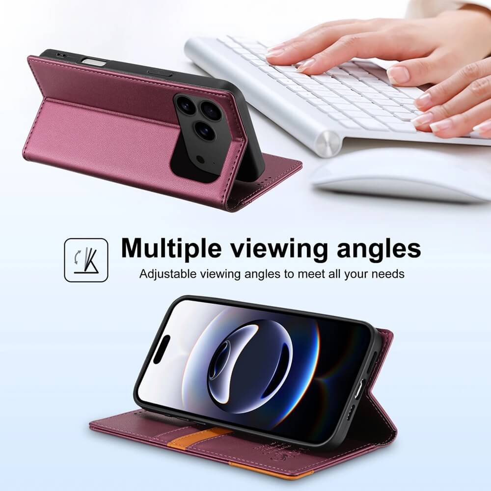 RFID Blocking Wallet Case with Card Slots and Stand for iPhone 18, 18 Pro, 18 Pro Max RFID Blocking Wallet Case with Card Slots and Stand for iPhone 18, 18 Pro, 18 Pro Max